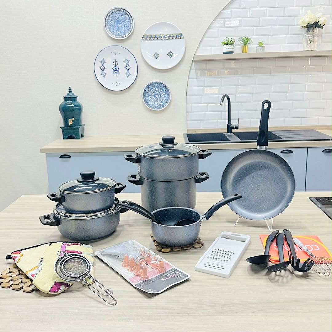 Set de 36 pièces d'ustensiles de cuisine et de vaisselle