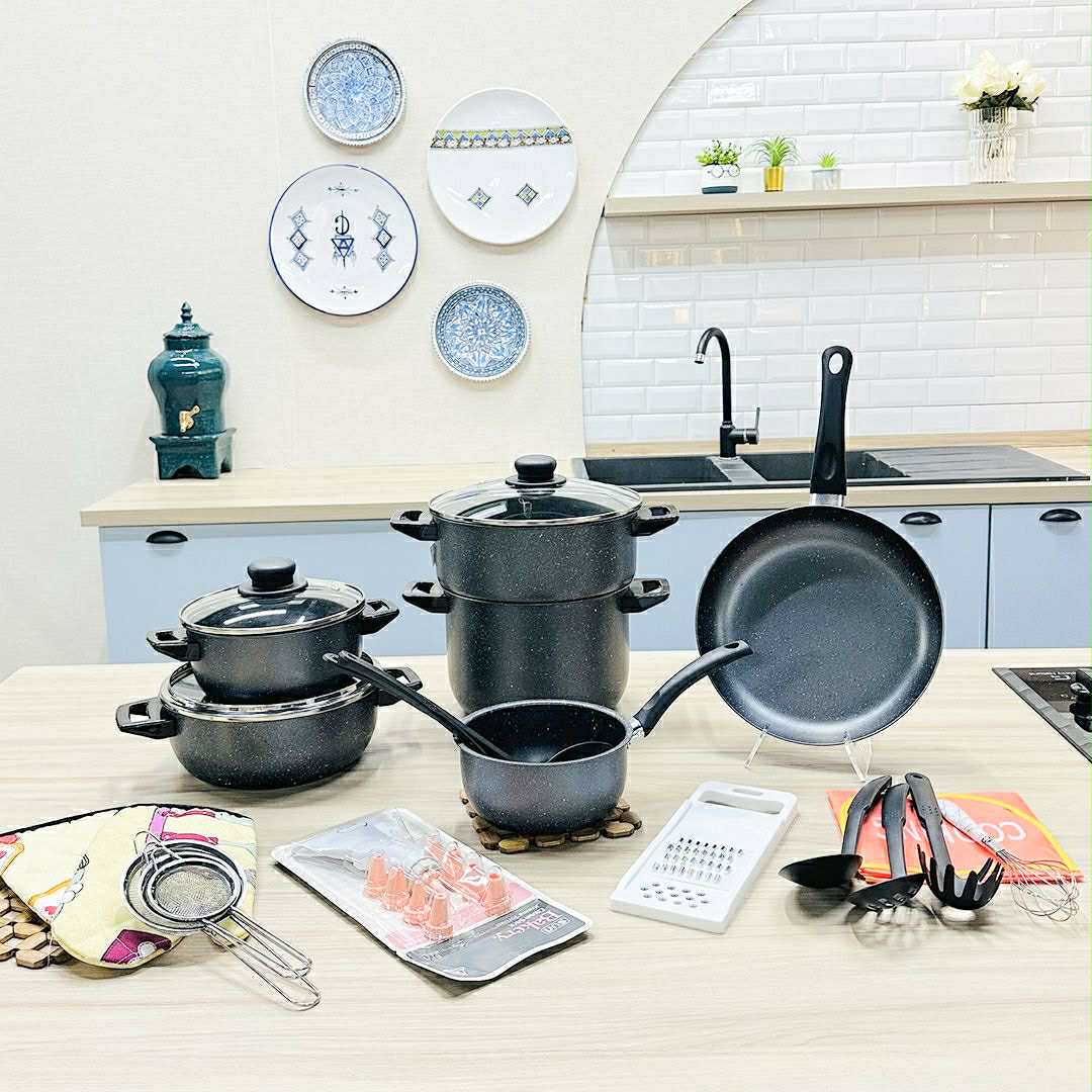 Set de 36 pièces d'ustensiles de cuisine et de vaisselle